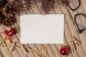 Greeting cards and blank envelopes with decorations photo