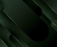 abstract elegant black green rounded lines stripes pattern and golden line elements on dark background photo