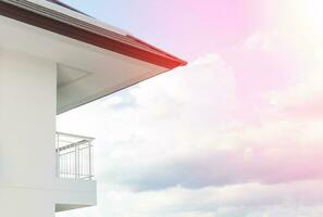 New apartment building over blue sky,Low Angle Architectural Exterior View of Modern photo