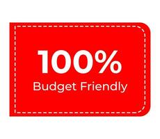 100 Percent Budget Friendly sign tag warning banner vector art illustration Isolated on White Background in various color