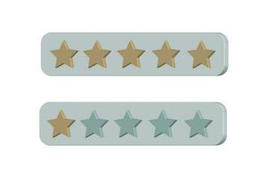Low and high rating. Customer feedback or achievement concept 3D illustration vector