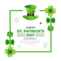 Happy St.Patrick's Day background with shamrock clover leaf. saint patrick's day festival background. Clover shamrock leaf seamless border vector template for Saint Patrick's Day event celebration