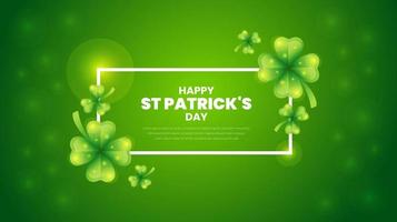 Happy St.Patrick's Day background with shamrock clover leaf. saint patrick's day festival background. Clover shamrock leaf seamless border vector template for Saint Patrick's Day event celebration