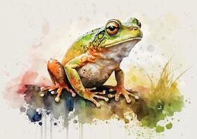 Bring the beauty of nature into your home with these playful watercolor vector illustrations of frogs