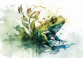 These watercolor vector designs of frogs and their companions are sure to delight