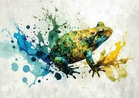 These beautiful watercolor vector illustrations of frogs are perfect for adding a touch of nature to any room