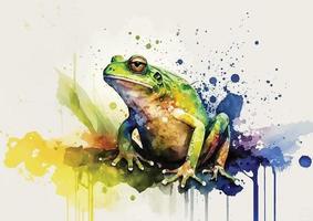 Transform any room into a natural oasis with these vibrant and colorful watercolor vector designs of frogs and their environment