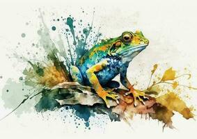 Experience the joy and wonder of nature with these enchanting watercolor vector designs of frogs and their companions