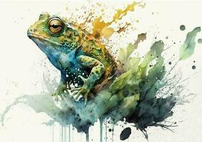 These intricate watercolor vector illustrations of frogs and their lily pads are perfect for adding a touch of elegance to your space