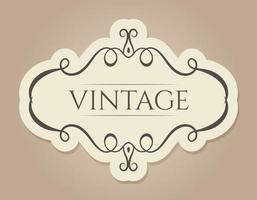 Old vintage banner or template with swirls ornament, vector isolated illustration.