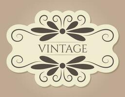 Vector vintage frame with swirls ornament. Isolated banner in old victorian style.