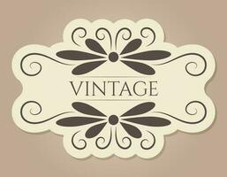 Vector vintage frame with swirls ornament. Isolated banner in old victorian style.