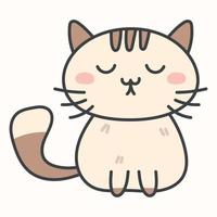 Cute cartoon sitting cat. Vector isolated illustration of an animal baby kitten.