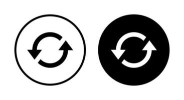 Reverse, sync icon vector isolated on circle background