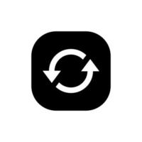 Reverse, sync icon vector isolated on square background