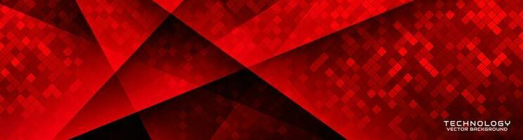 3D red geometric abstract background overlap layer on dark space with rhombus pattern decoration. Graphic design element cutout effect style concept for banner, flyer, card, or brochure cover vector