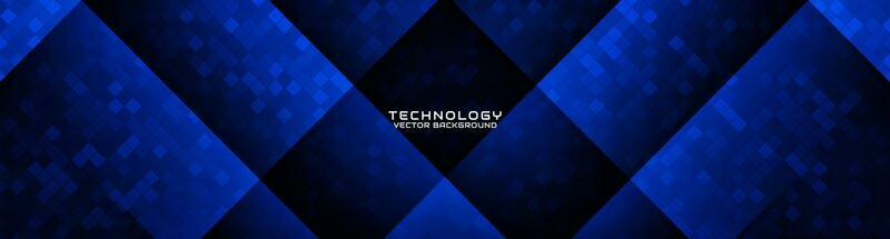 3D blue geometric abstract background overlap layer on dark space with rhombus pattern decoration. Graphic design element cutout effect style concept for banner, flyer, card, or brochure cover