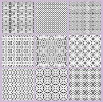 resumen fantasía Delgado línea cuadrado, triángulo geométrico sin costura modelo colocar. creativo mosaico, loseta antecedentes. vector