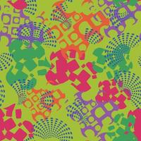 Modern abstract seamless pattern with uneven round stains, spots, geometrical shapes, splashes, lines. Geo background, textile. vector