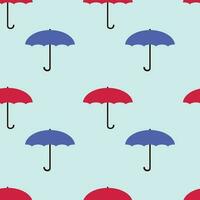 Seamless pattern with cute umbrella in flat style.  Rainy weather. vector