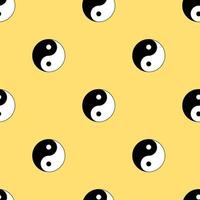 Yin yang symbol seamless pattern, background. vector