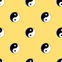 Yin yang symbol seamless pattern, background. vector