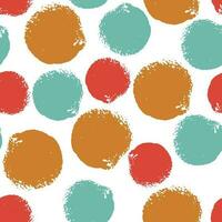 Colorful grunge seamless pattern with abstract hand drawn  round brush strokes, paint splashes, circles, dots, geometrical shapes. Messy infinity texture, modern grungy background. vector