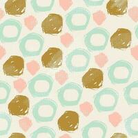 Abstract colorful seamless pattern with hand drawn grunge randomly dots, circles, rings. Background with different circles. Messy bubbles. Dotted texture. vector