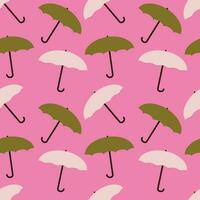 Seamless pattern with cute umbrella in flat style.  Rainy weather. vector