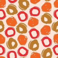 Grunge polka dot. Grungy dotted seamless pattern. Textured circles on pastel pink  background. vector
