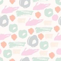 Abstract pastel seamless pattern with hand drawn grunge randomly brush strokes, lines, dots, circles, rings,. Background with different circles. Messy dotted texture. vector