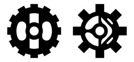 Modern gears set with different style isolated on white background vector