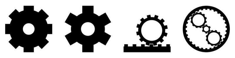 Gears set with different modern style isolated vector