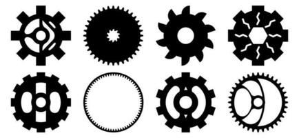 Modern style gears set isolated on white background with different size vector