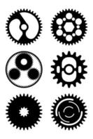 Modern gears set with different style isolated vector