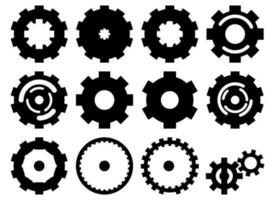 Gears set with modern style isolated on white background vector