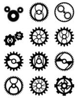 Modern gears set with different design isolated on white background vector