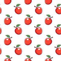 Cute red Apple seamless pattern in doodle style.. Vector hand drawn cartoon Apple illustration. Hand drawn Sketch of Apple. Pattern for kids clothes.