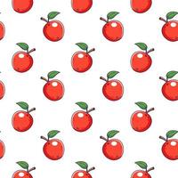 Cute red Apple seamless pattern in doodle style.. Vector hand drawn cartoon Apple illustration. Hand drawn Sketch of Apple. Pattern for kids clothes.