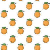 linda naranja sin costura modelo en garabatear estilo. vector mano dibujado dibujos animados naranja ilustración. mano dibujado bosquejo de naranja. modelo para niños ropa.