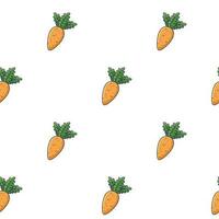 Cute Carrot seamless pattern in doodle style. Vector hand drawn cartoon Carrot illustration. Hand drawn Sketch of Carrot. Pattern for kids clothes.