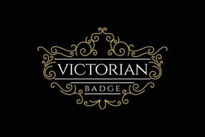 Vintage Victorian Border Frame Royal Crown Crest Badge Emblem Stamp Label Logo Design Vector