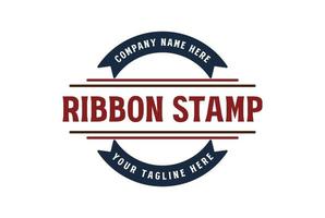 Vintage Simple Ribbon Badge Emblem Label Stamp Seal Logo Design vector