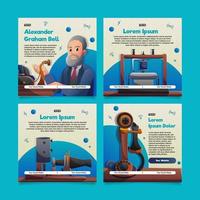 Social Media Posts With Scientist Theme vector