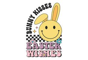 Bunny Kisses Easter Wishes, Happy Easter Bunny vector