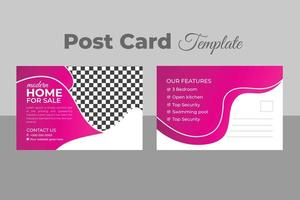 Real Estate Postcard Template Design vector