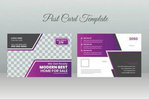 Real Estate Postcard Template Design vector