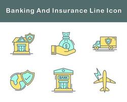 Banking And Insurance Vector Icon Set