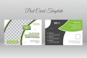 Real Estate Postcard Template Design vector