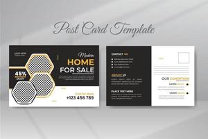 Real Estate Postcard Template Design vector